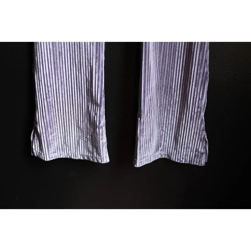 Kids Nike Velvet Purple Ribbed Velour Flare High-Waisted Pants Large